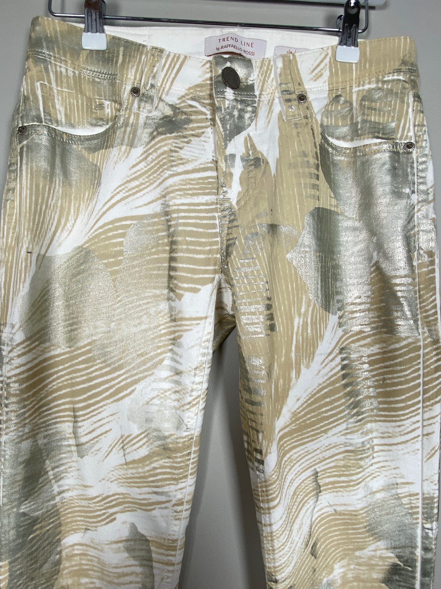 Raffaello Rossi str. 34 <br/> beige bukser med print - Billede 2