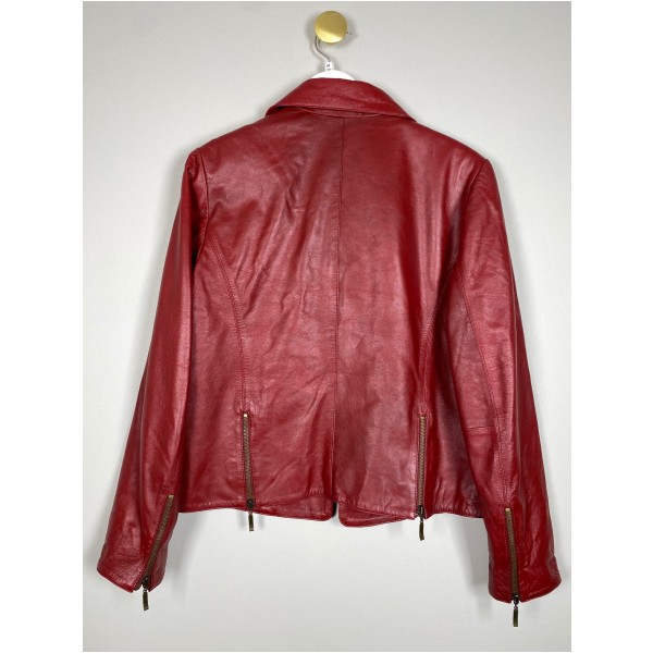 Broch Leather str. 44 <br/> rød læderjakke - Billede 3