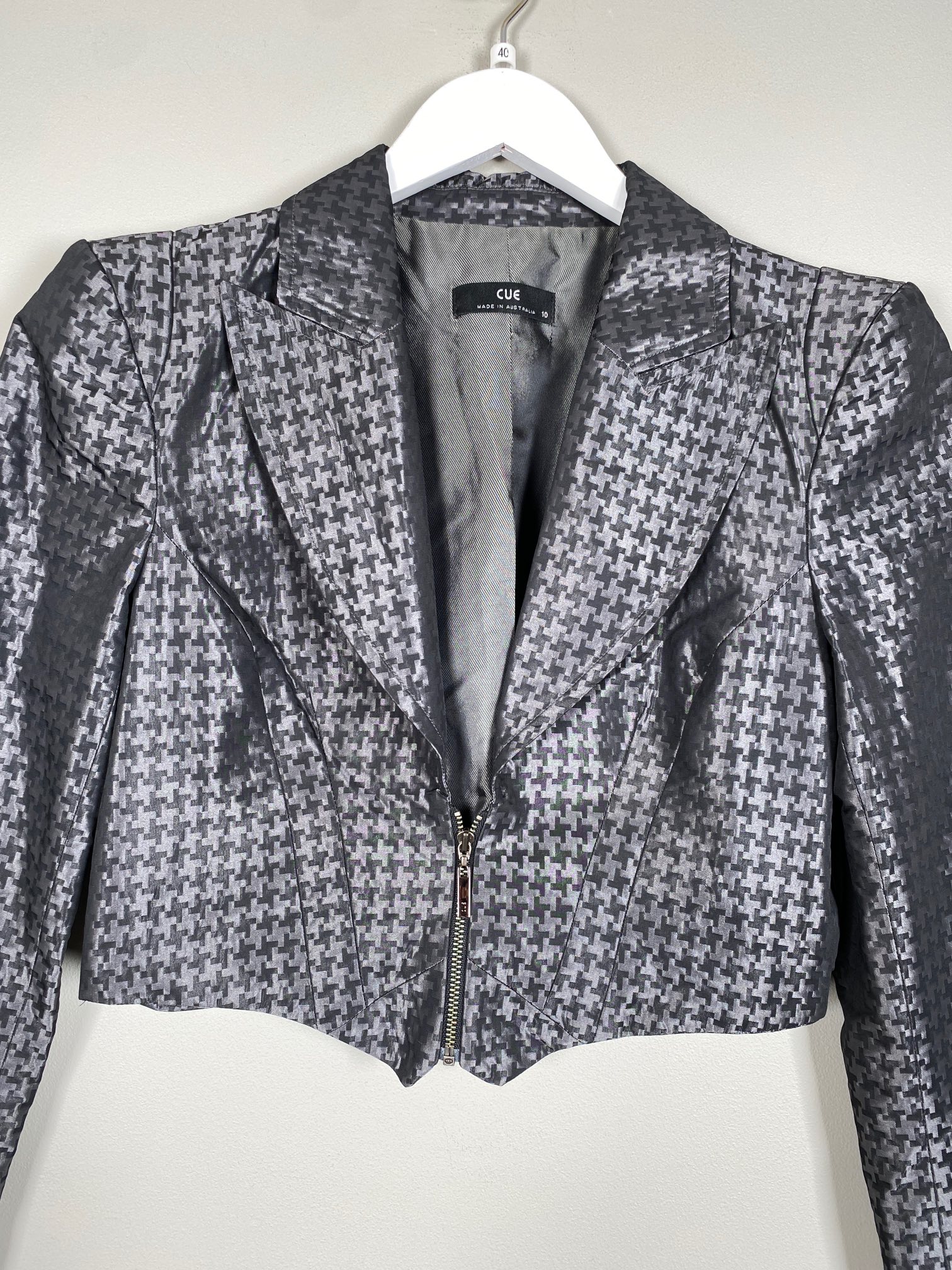 Cue str. 40 <br/> kort ternet blazer - Billede 2