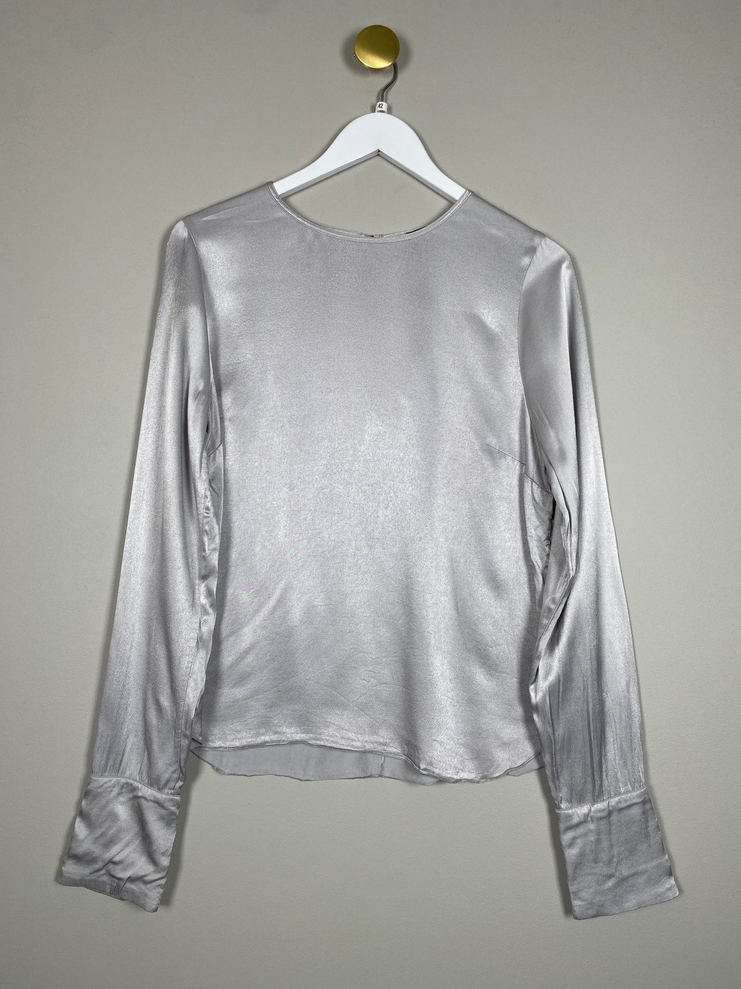 Bruuns Bazaar str. 42 <br/> sølv bluse