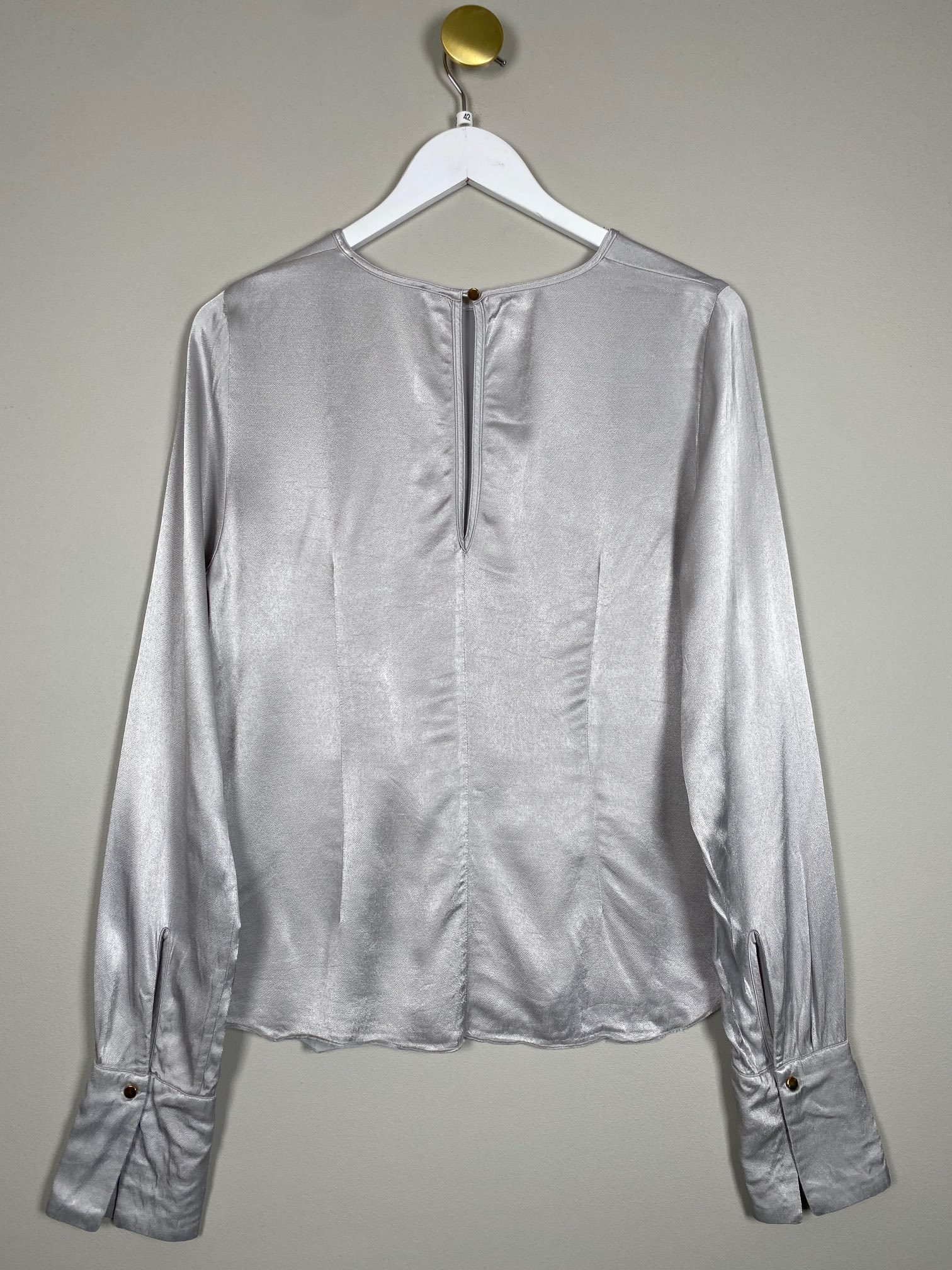 Bruuns Bazaar str. 42 <br/> sølv bluse - Billede 3