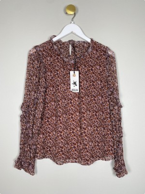 Moliin str. M <br/> blomstret bluse