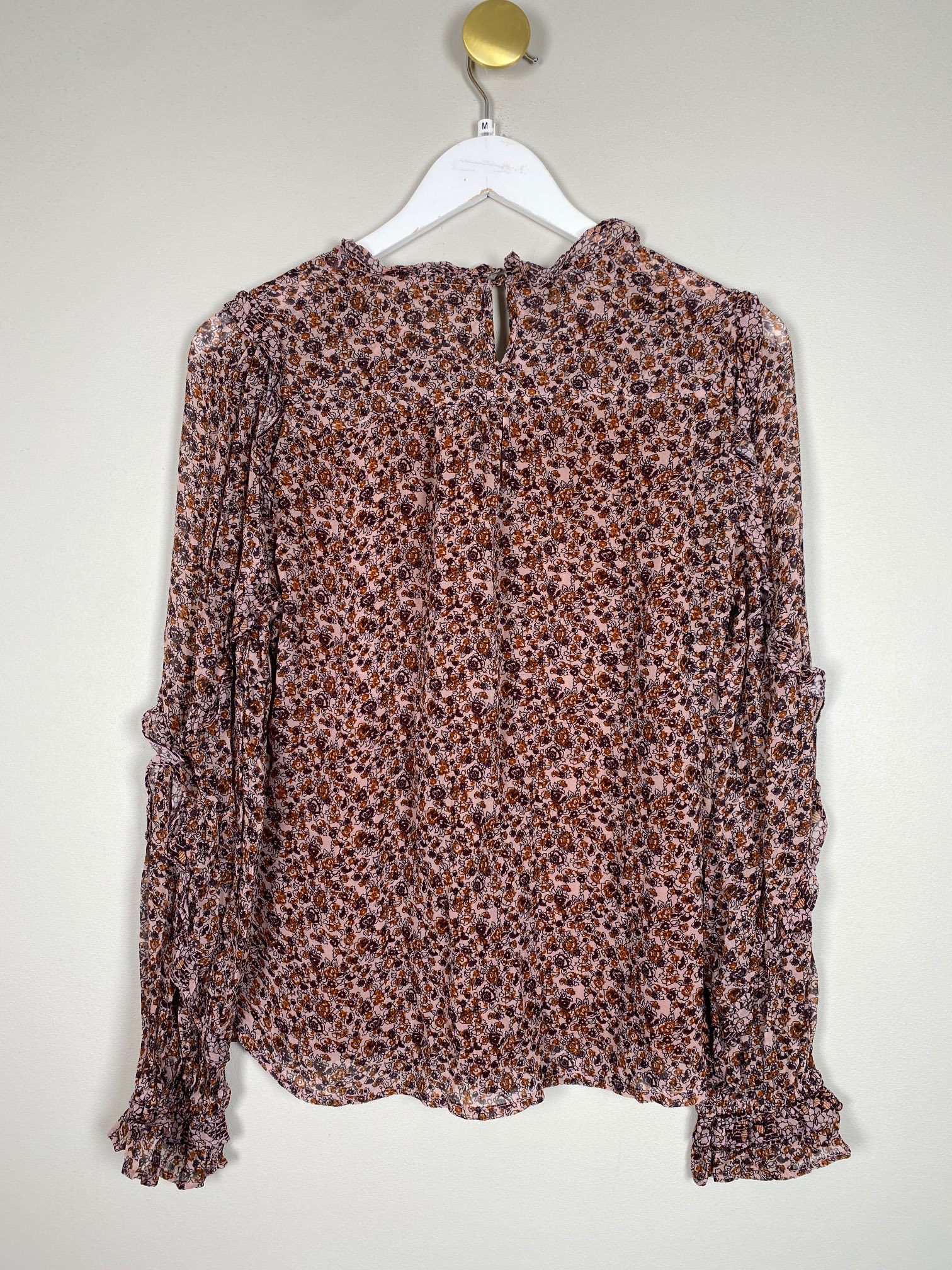 Moliin str. M <br/> blomstret bluse - Billede 3