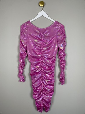 Cras str. 38 <br/> pink snake kjole med bådudskæring