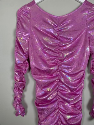 Cras str. 38 <br/> pink snake kjole med bådudskæring