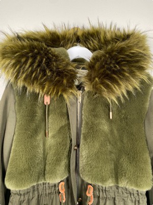 Dondup str. 38 <br/> grøn parka coat med 