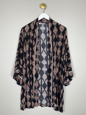 Co'Couture str. L <br/> sort og brun kimono