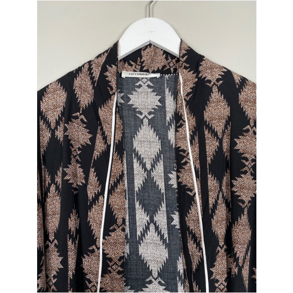 Co'Couture str. L <br/> sort og brun kimono - Billede 2