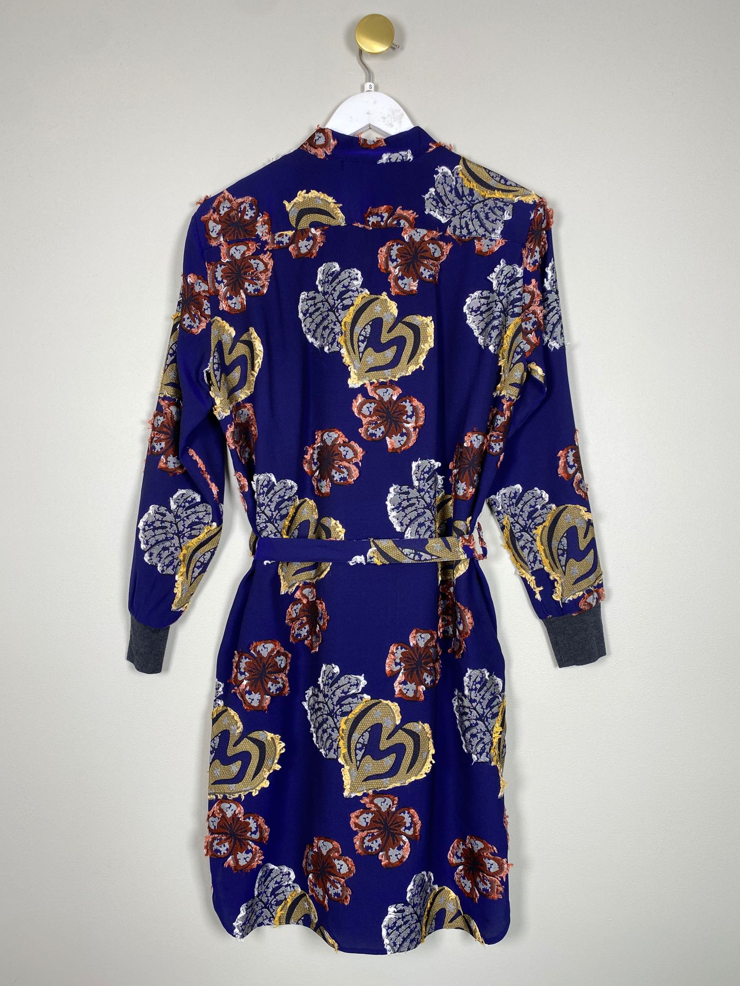 Project AJ117 str. S <br/>blålilla kjole med blomster og hjerter - Billede 3