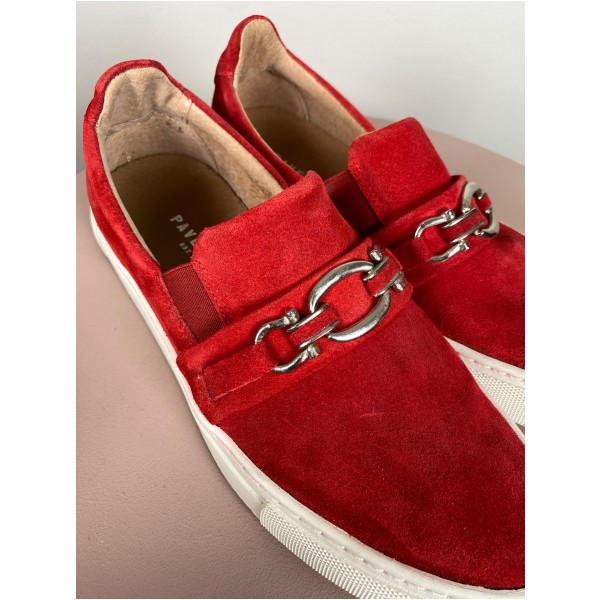 Pavement str. 39 <br/> røde loafers med spænde - Billede 3
