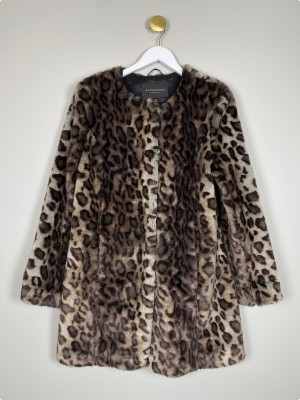 Alexandra str. 38 <br/> jakke i leopardmønster, fake fur