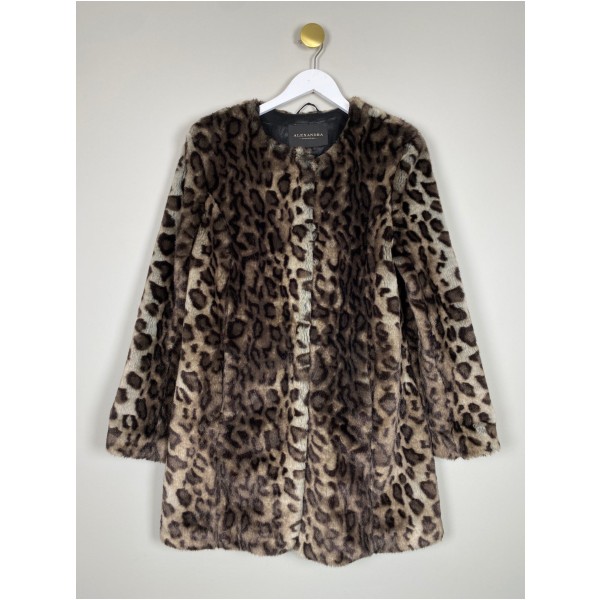 Alexandra str. 38 <br/> jakke i leopardmønster, fake fur
