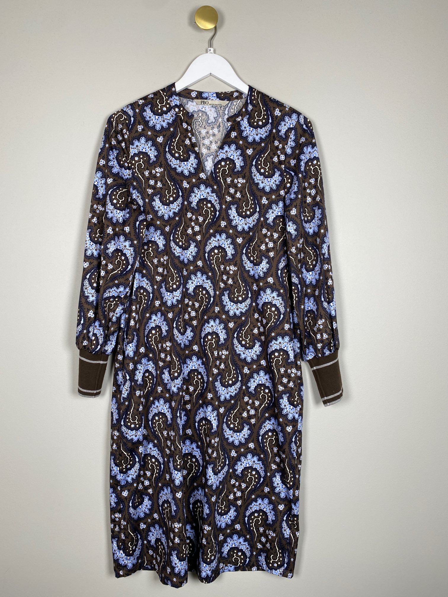 PBO str. 34 <br/> grøn og blå kjole