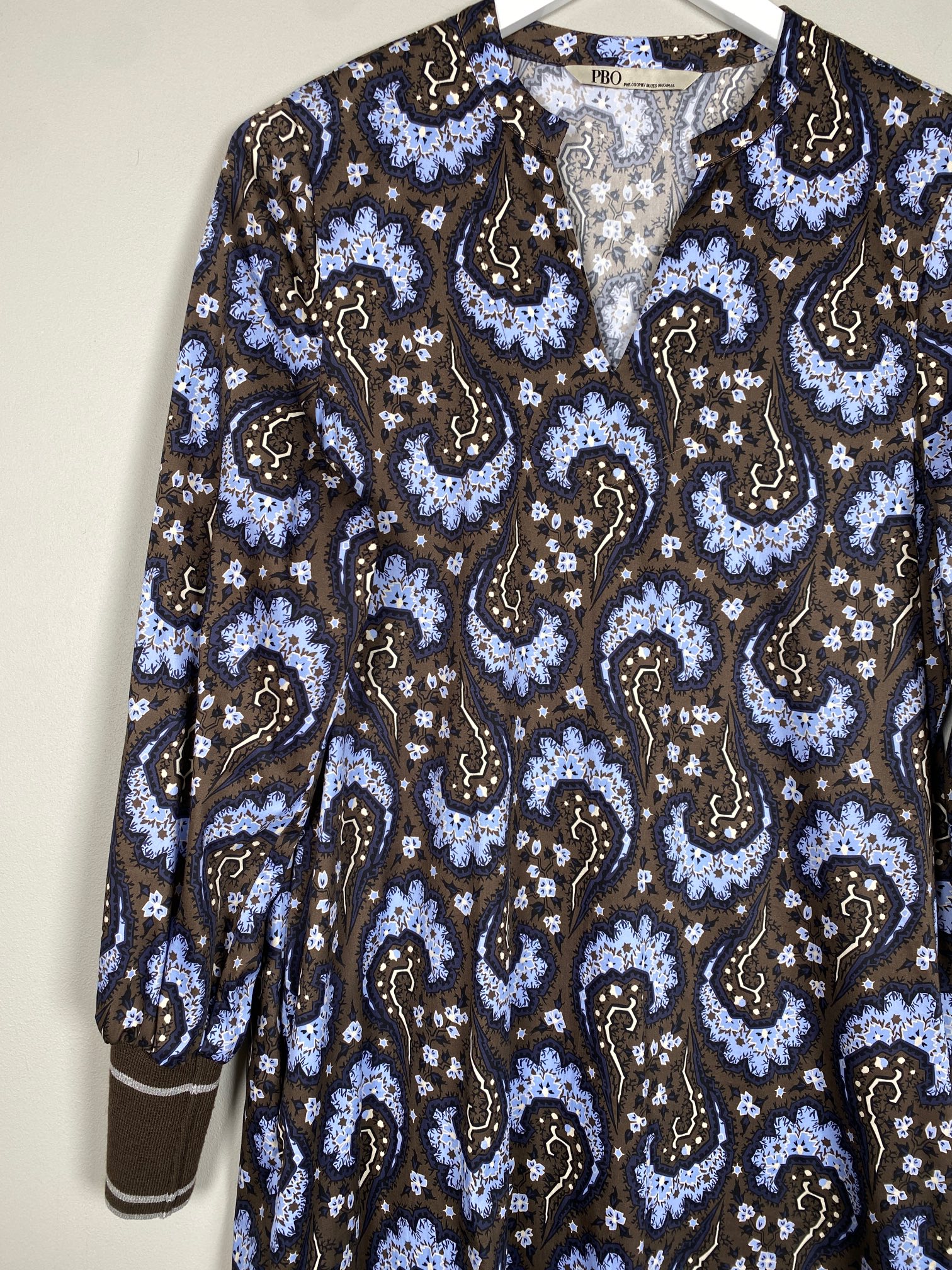 PBO str. 34 <br/> grøn og blå kjole - Billede 2