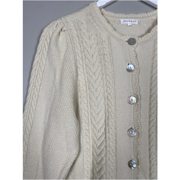 Jackpot str. S <br/> råhvid cardigan - Billede 2