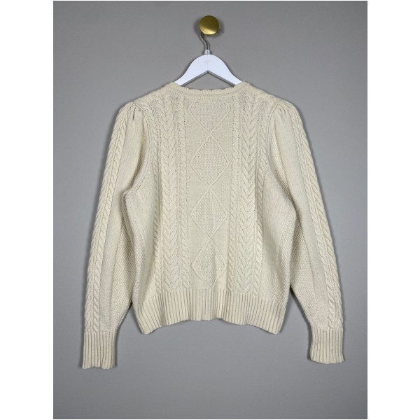 Jackpot str. S <br/> råhvid cardigan - Billede 3
