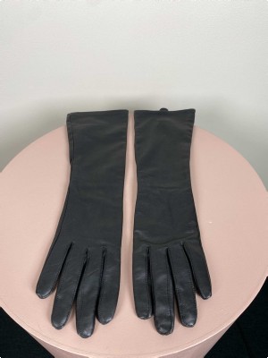 Gaucho str. 7 <br/> sorte læderhandsker