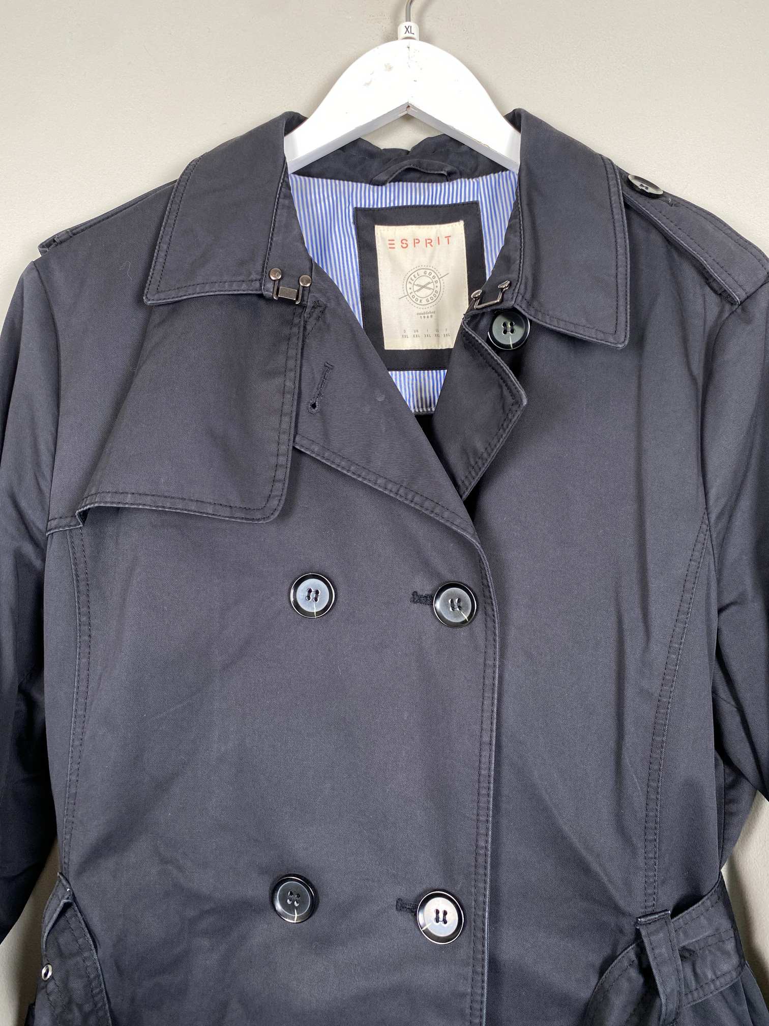 Esprit str. XL <br/> sort trenchcoat - Billede 2