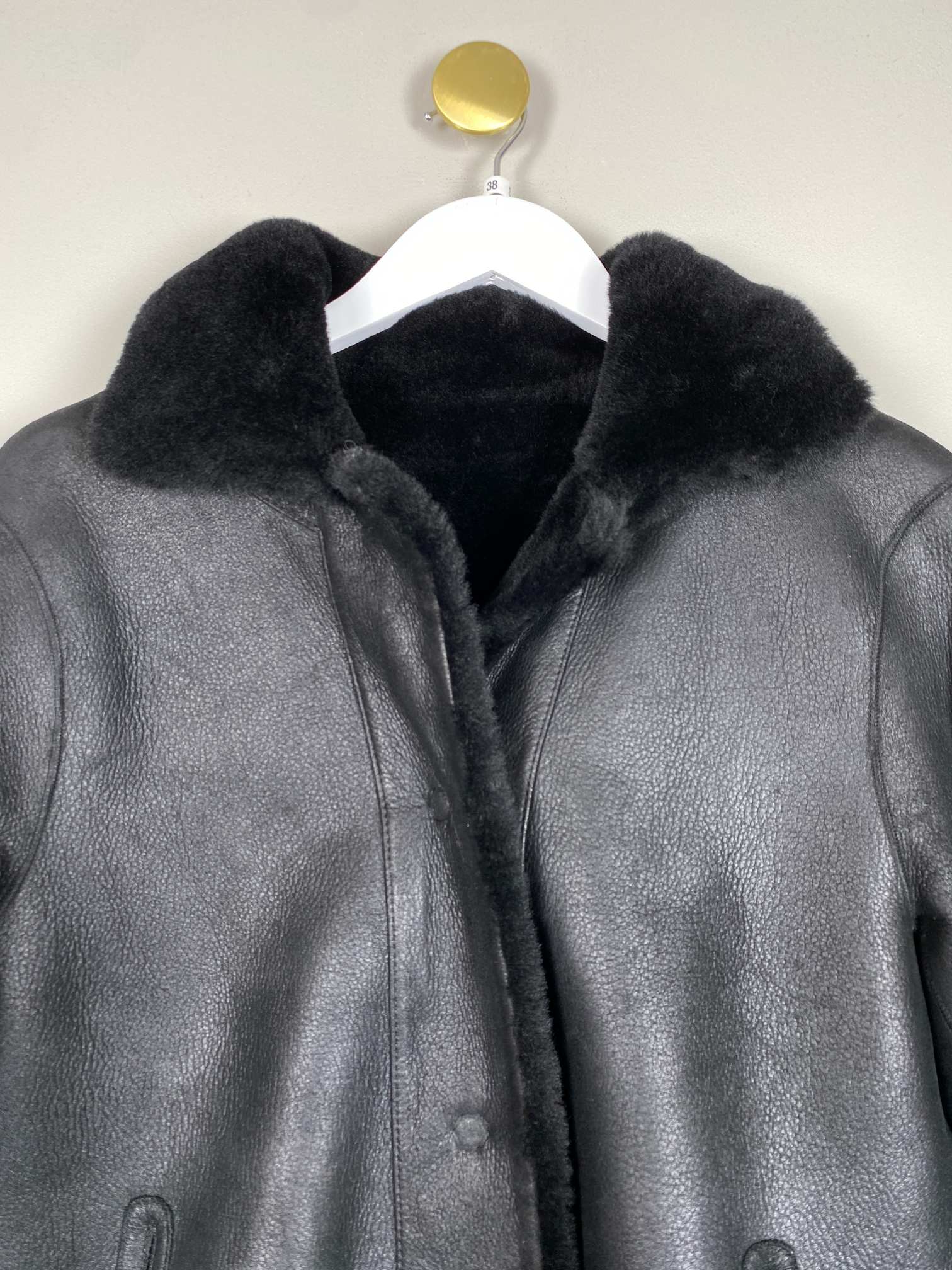 Dear Dharma str. 38 <br/> sort jakke i lammeskind - Billede 2
