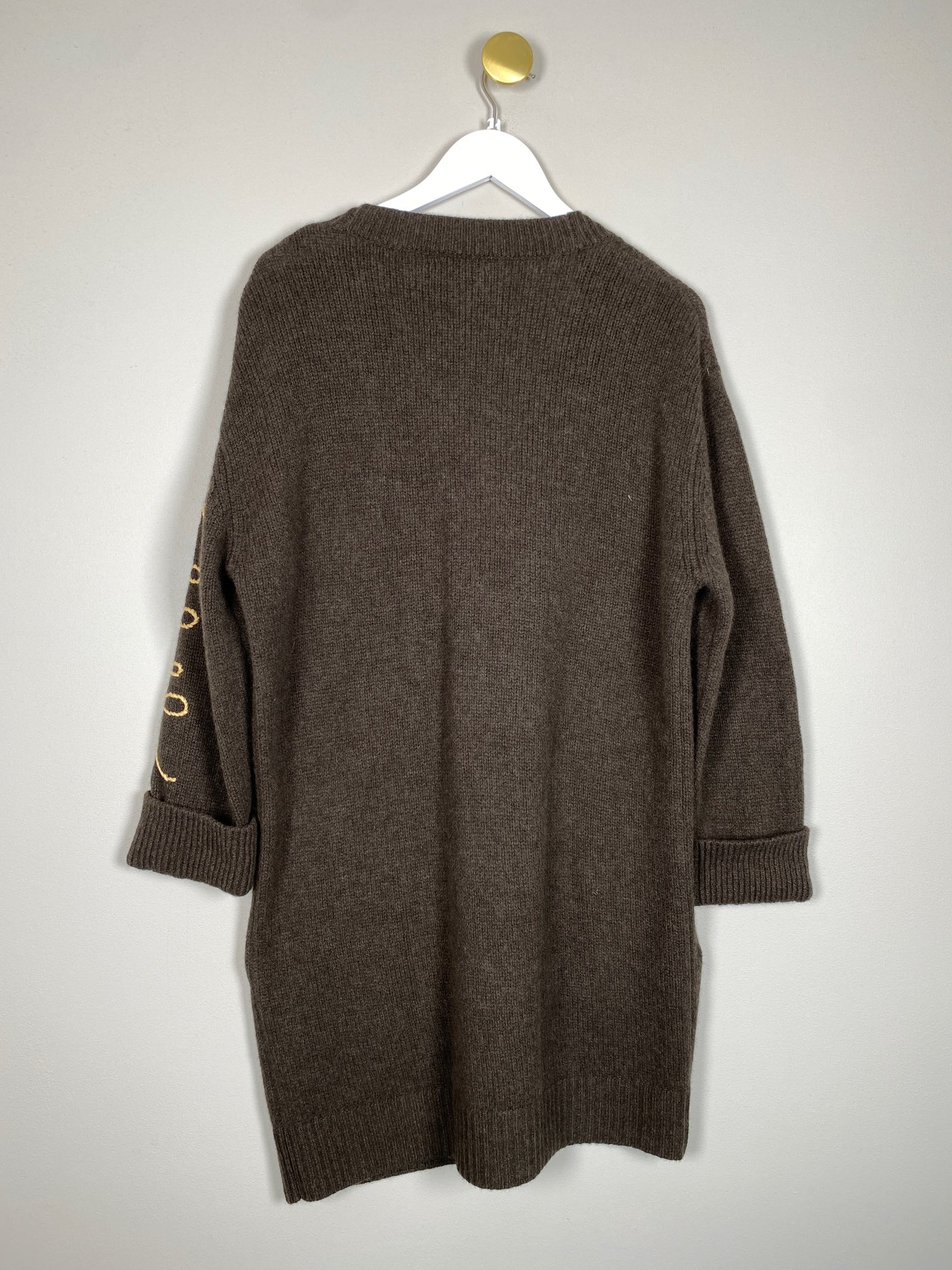 Blue str. M <br/> lang brun cardigan - Billede 4