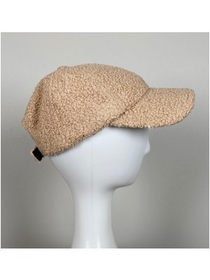 Kasket i beige teddy