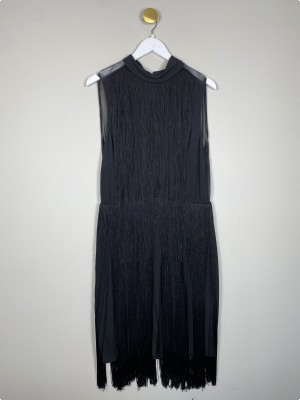 By Malene Birger str. 40 <br/> sort kjole med frynser