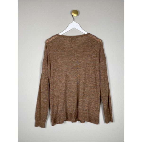 Noa Noa str. XL <br/> brun cardigan - Billede 3