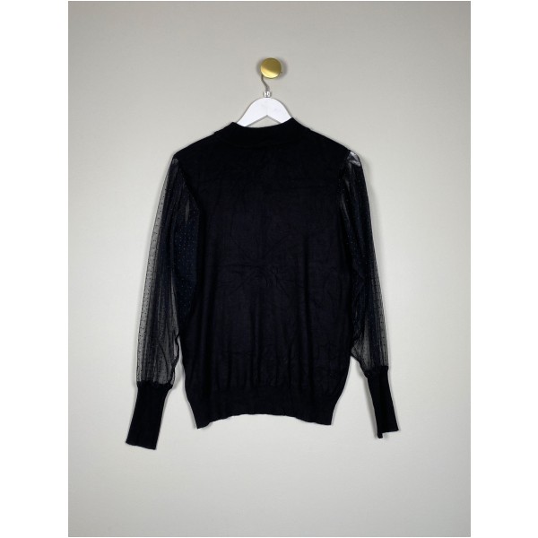 Freequent str. L <br/> strik med transparente ærmer - Billede 3