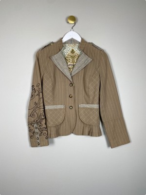 St. Martins str. M <br/> beige blazer med broderi