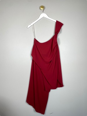 Halston str. XS/S <br/> vinrød kjole