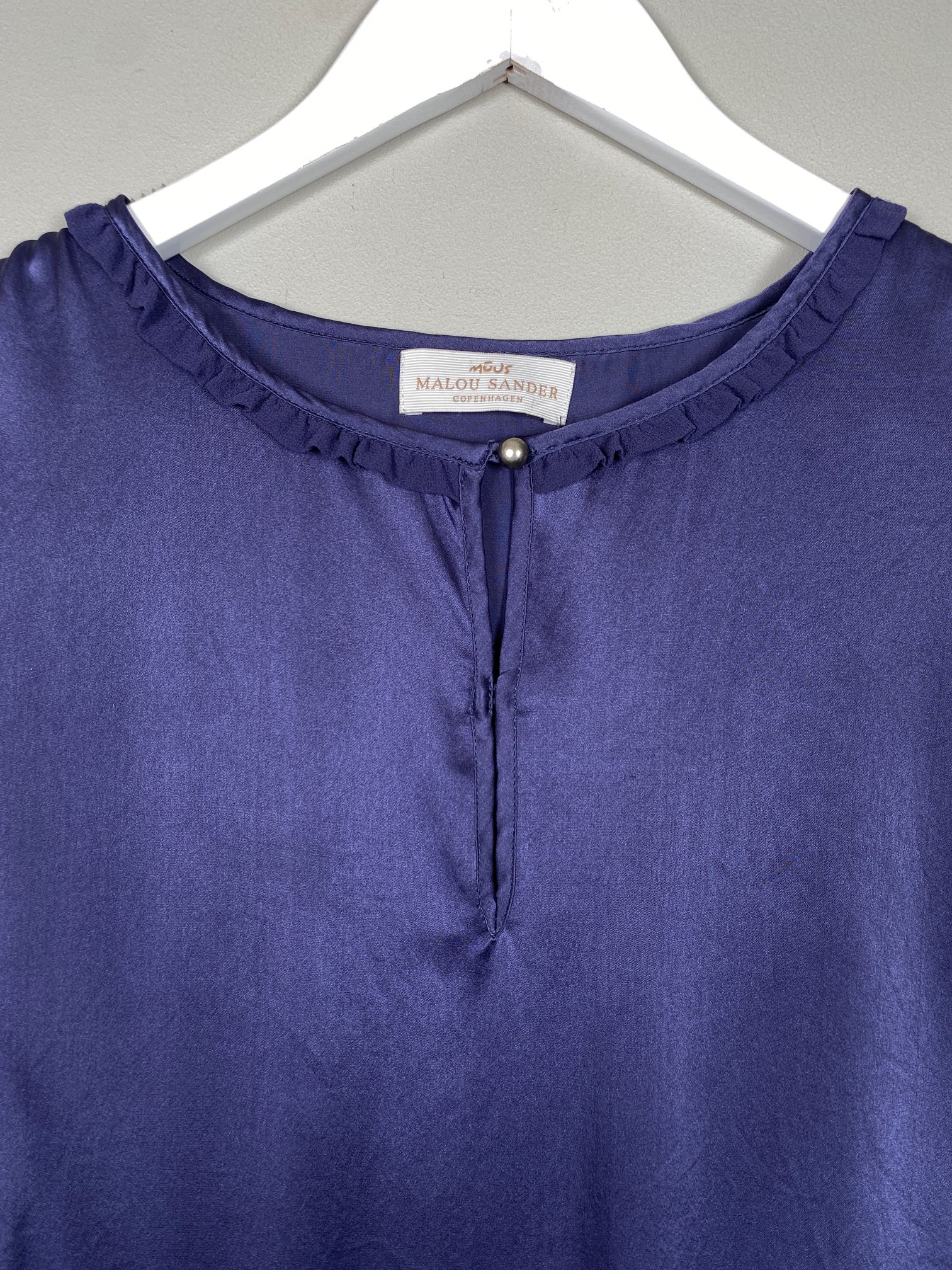 Malou Sander str. 40 <br/> blå silketop - Billede 2