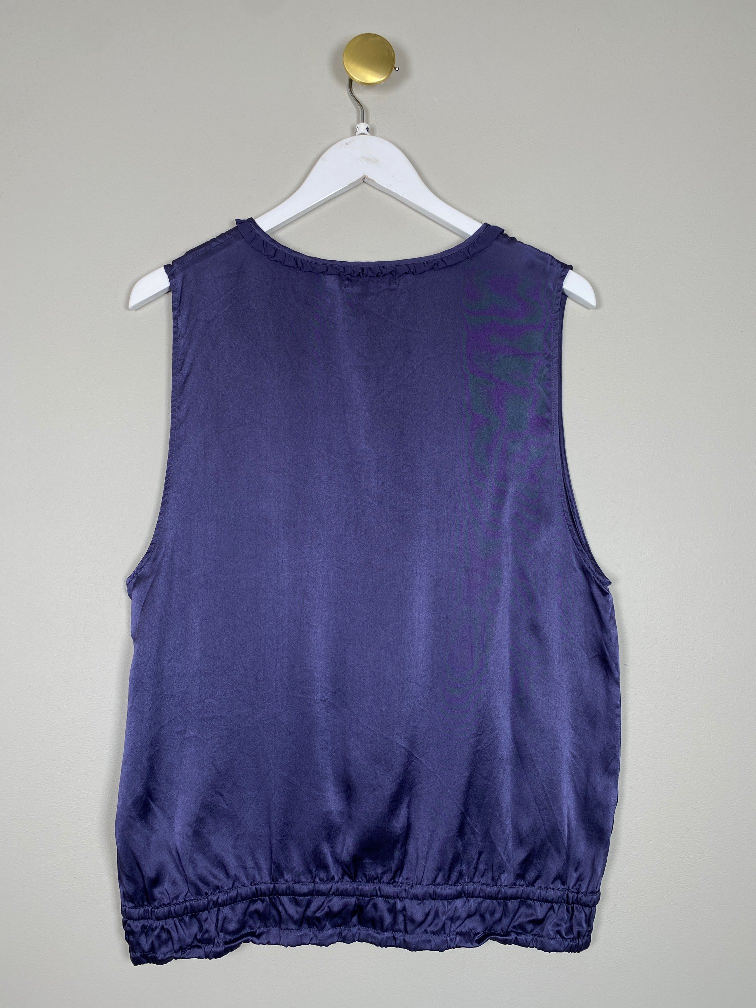 Malou Sander str. 40 <br/> blå silketop - Billede 3