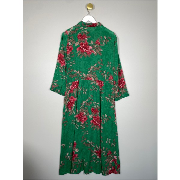 Co'Couture str. L <br/> blomstret grøn kjole - Billede 3