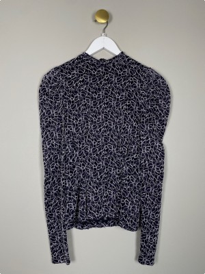 Veromoda str. 36 <br/b> peplum bluse med fine høj hals