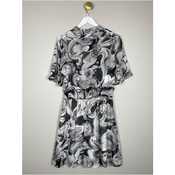 Boutique Moschino str. XS/S <br/> sort/lys kjole med motiv - Billede 3