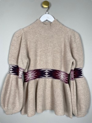 ba&sh str. S <br/> beige strik med stribe