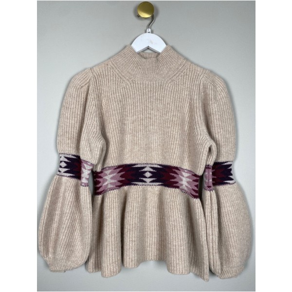 ba&sh str. S <br/> beige strik med stribe