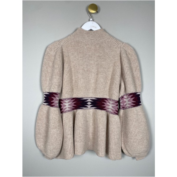 ba&sh str. S <br/> beige strik med stribe - Billede 3