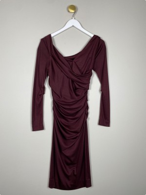 Diane von Furstenberg str. XS <br/>bordeaux kjole