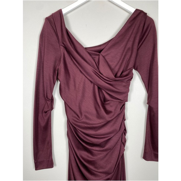 Diane von Furstenberg str. XS <br/>bordeaux kjole - Billede 2