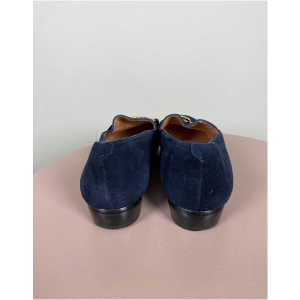 Kello str. 39 <br/> navy loafers med guld detalje - Billede 4
