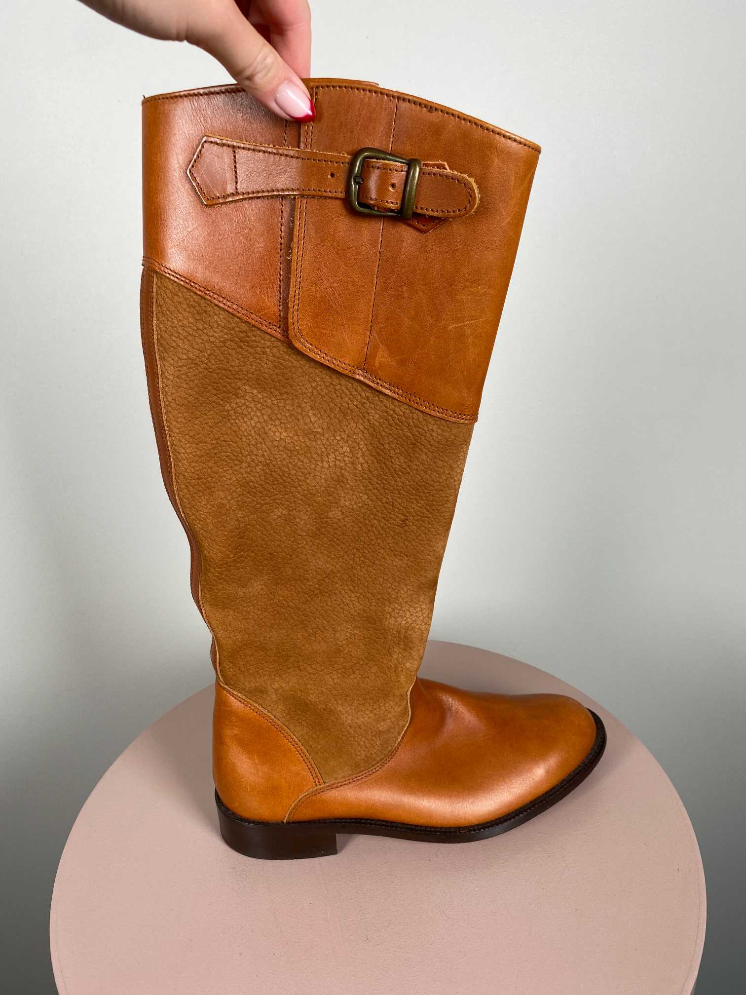 Herce str. 39 <br/> lysebrune læder støvler