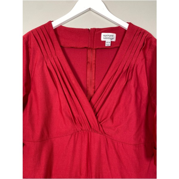 Unique Vintage str. XXL <br/> rød kjole - Billede 4