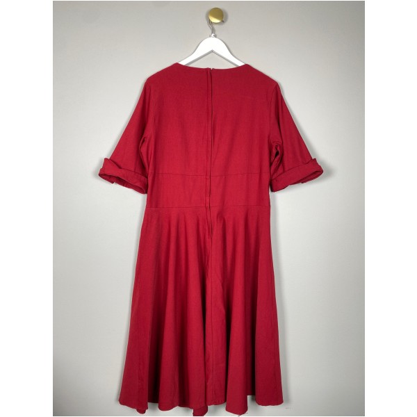 Unique Vintage str. XXL <br/> rød kjole - Billede 3