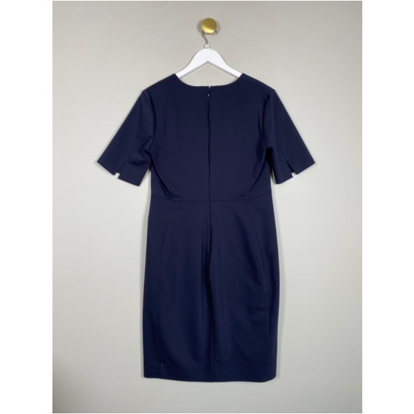 InWear str. 40 <br/> navy knælang kjole med v-detalje - Billede 3
