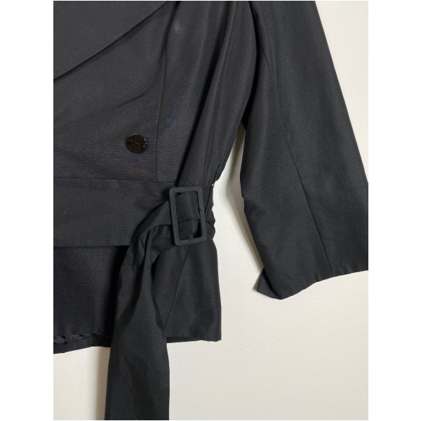 Renato Nucci str. M <br/> sort kort trench frakke - Billede 2
