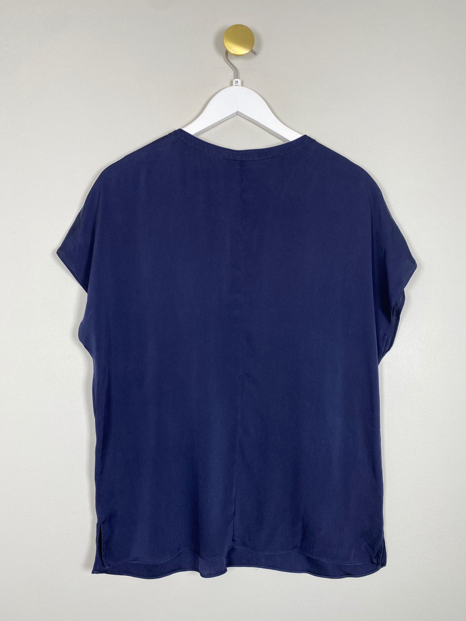 Hugo Boss str. 38 <br/> navy bluse med korte ærmer - Billede 3