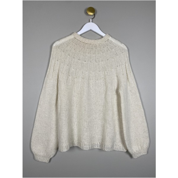 Strik str. S/M <br/> hvid sweater