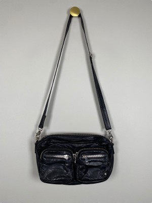 Depeche sort læder crossbody taske