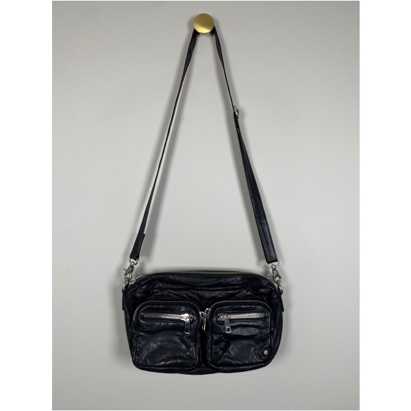 Depeche sort læder crossbody taske